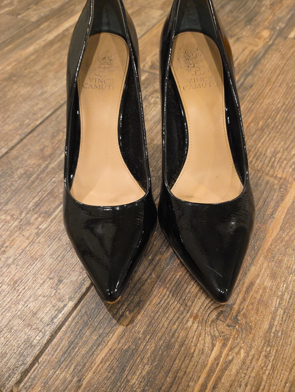 Vince Camuto Black Patent Pointed-Toe Pumps - Classic Heel